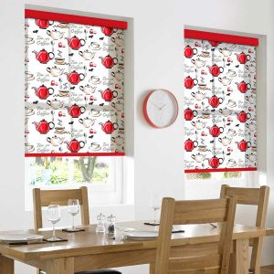 Afternoon Tea Crimson Roller Blind