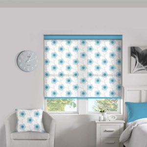 Lineflower Turquoise Roller Blind