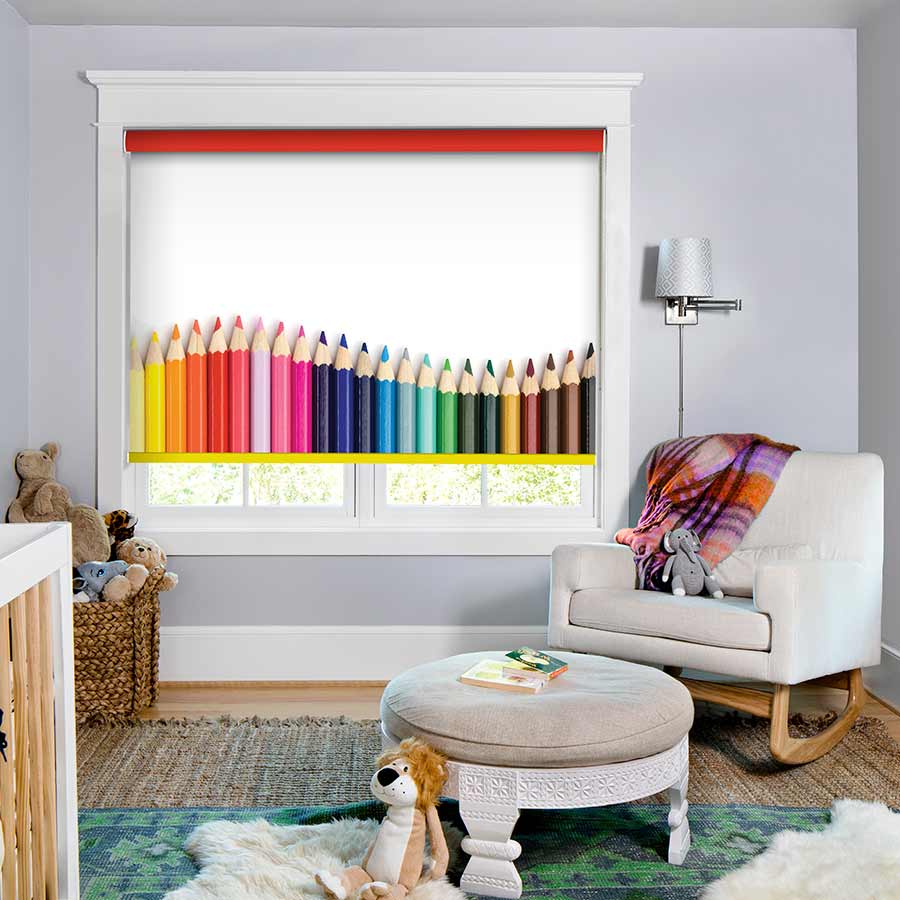 Pencils-Roller-Blind childrens blackout blinds
