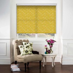 Sea-Leaves-Mustard-Roller-Blind