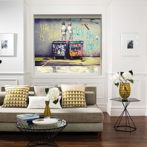 Banksy-Life-is-short-Roller-Blind